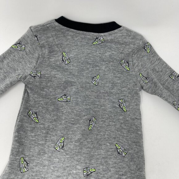 NEW Nike Footie Pajamas Baby Boy Size 3mo 3 Months Gray Sneakers Print Sleeper - Picture 12 of 12